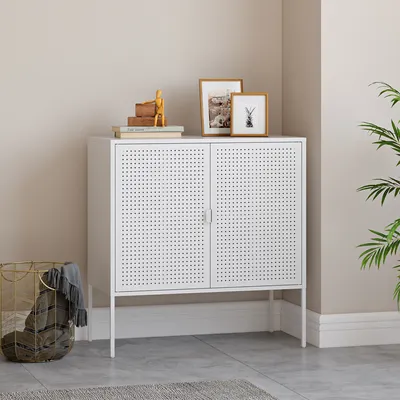 Produktbild von Sideboard 'Castelli' 82,5 x 80 x 40 cm Weiß Stahl