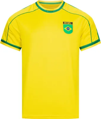 Zdjęcie produktu dla JELEX Męska koszulka reprezentacji Brazylii w stylu retro, kolor żółty, rozmiar XL