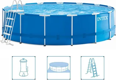 Zdjęcie produktu dla Intex 28242, 16805 l, Basen ramowy, Dorosły/dziecko, Drabina, Niebieski, 70 kg