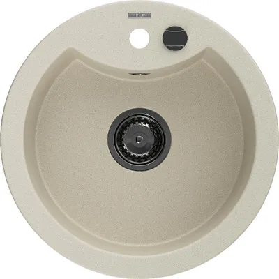 Immagine prodotto di Mexen Diego lavello in granito 1-vasca 488 x 480 mm, beige, sifone nero - 6512481000-69-B
