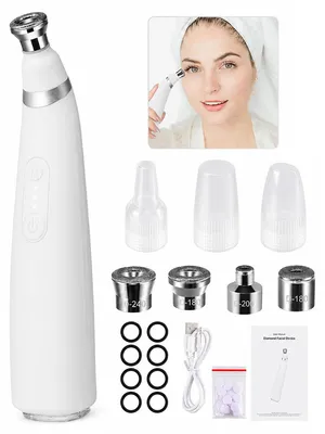 Produktbild von Diamant Mikrodermabrasion Gerät, Gesichtspflege Gerät mit 3 Stufen, Mitesserentferner und Gesichtspeeling für porentiefe Reinigung, tragbar für Zuhause