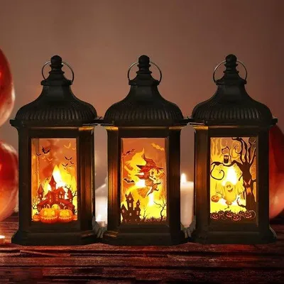 Obrázok produktu pre Malé halloweenské lampičky, sada 3 ks, oranžové LED