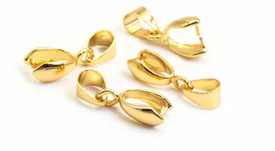 Produktbild von Vintageparts Collierschlaufen Messing 24K Goldbeschichtung 14 mm, 4 Stück