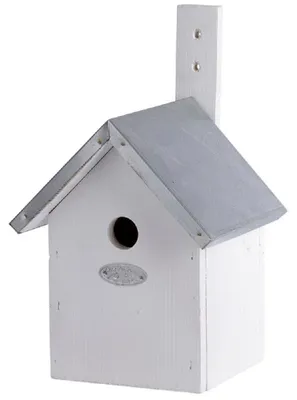 Produktbild von degawo Nistkasten Blaumeise Brutkasten Vogelhaus weiß Holz Zink Dach Garten