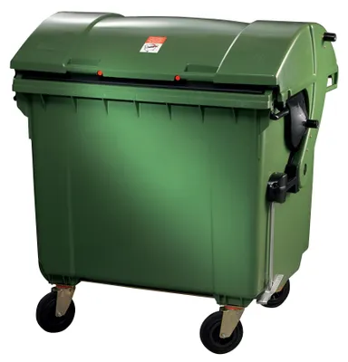 Produktbild von SULO Müllgroßbehälter 1,1m3 Kunststoff grün 65kg 4Lenkrollen feststellb. - 2001483