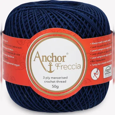 Obrázok produktu pre Priemyselné vlákno Anchor Freccia 6 – mercerizovaná bavlnená priadza na háčkovanie (farba 00150)