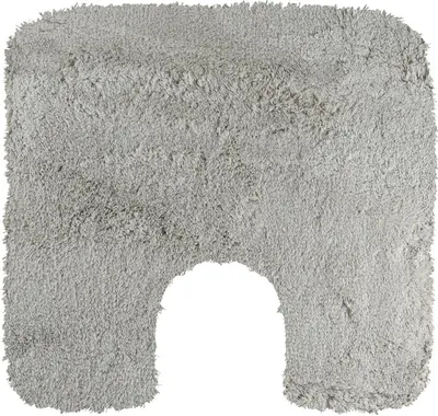 Produktbild von spirella Badematte Bree | kuscheliger Hochflor | Rutschfester Badvorleger | viele Größen | waschbar 40° | 55x55 cm mit WC Ausschnitt | Cool Grau