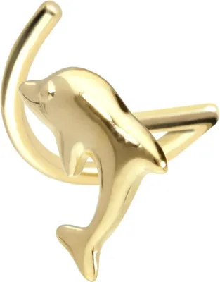 Produktbild von Nasenpiercing, Nasenstecker 14/18 Karat Gold Nasenstecker Spirale DELFIN