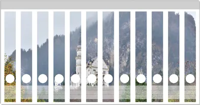 Produktbild von Wallario Ordnerrücken Sticker, selbstklebend für schmale Ordner, 12 Stück, Motiv Schloss Neuschwanstein in Bayern