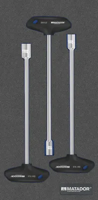 T-Griff Steckschlüssel 1/3, 3-teilig, 193 x 390 mm