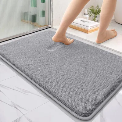 Immagine prodotto di Tappetino da bagno in memory foam, antiscivolo, lavabile, 60x90 cm, grigio
