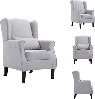 Image de vidaXL Fauteuil gris clair tissu - fauteuil