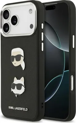 Immagine prodotto di Etui Karl Lagerfeld Fw Grained Karl &    Choupette Heads Pins & Logo Do Iphone 17 Pro Max Czarny