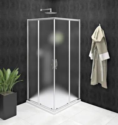 Produktbild von Gelco SIGMA SIMPLY Eckige Duschkabine 1000x1000 mm, Eckeinstieg, Brick glas