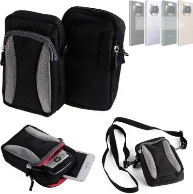 Produktbild von K-S-Trade Holster Schutz Hülle kompatibel mit Huawei Mate X3 Handy Hülle Gürteltasche Umhängetasche mit Zusatzfach schwarz