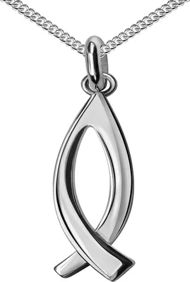 Produktbild von Silber Anhänger mit Fisch Anhänger 925 Sterlingsilber für Damen und Herren Mit Kette Länge 60 cm
