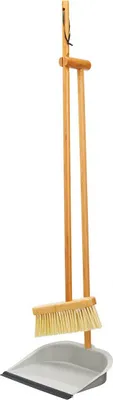 Produktbild von Kitchencraft Living Nostalgie design de langstielige Bürste und Kehrblech Set (10 "x 9" x 39 "), Holz, braun, 25,5 x 23 x 99 cm