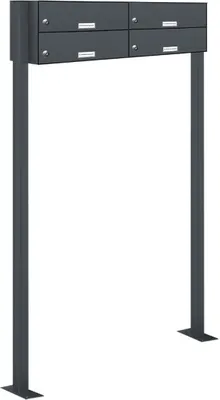 Produktbild von 4er Farbe Standbriefkasten Freistehend Durchwurfanlage RAL 7016 Anthrazit