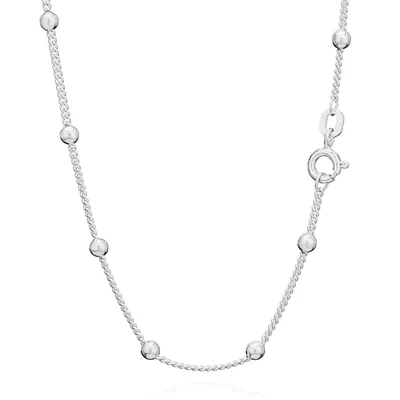 Produktbild von 925er Sterling Silber Kette Collier 45cm Panzerkette Rund mit 24 Kugel 1872