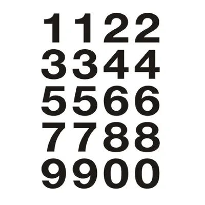 Produktbild von HERMA Numbers 20x18mm 0-9 weatherproof film transp. black 2 sh.