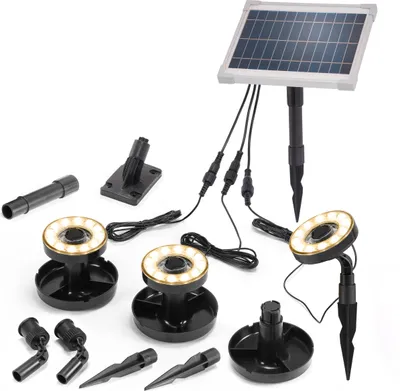 Produktbild von esotec Solar Über- und Unterwasserstrahler, 3 Multispots warmweiß, IP68 101407