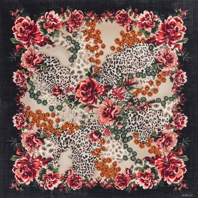 Immagine prodotto di ROECKL sciarpa Blooming Wilderness Scarf Black Multi colorato