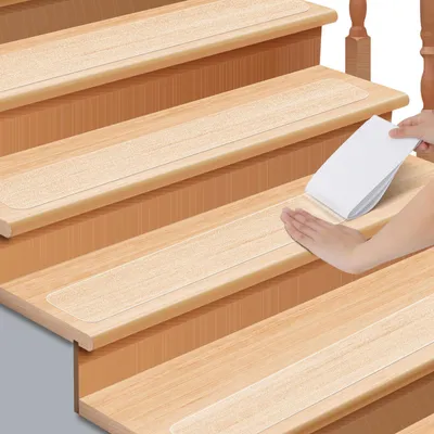 Antirutschmatten für Treppen, transparent, 60x10 cm, 15 St.