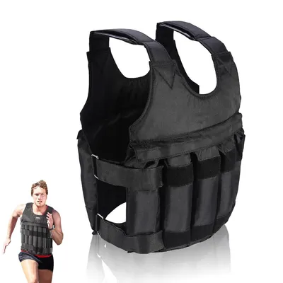 Produktbild von Gewichtsweste (Leere Weste ohne Stahlplatte), Verstellbare Trainingsweste für Fitness & Krafttraining – 50 kg Maximalgewicht, Workout, Laufen