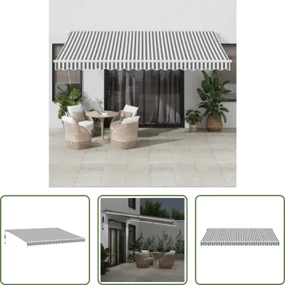 Produktbild von The Living Store Markise Automatisch mit LED Anthrazit & Weiß 450x300 cm