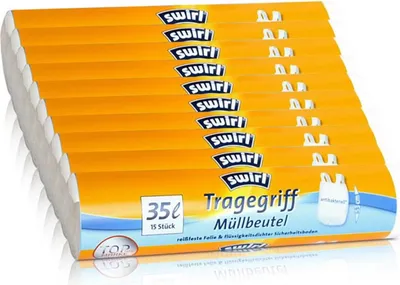 Produktbild von 10x Swirl Tragegriff Müllbeutel 35L ( 15 stk/Rolle )