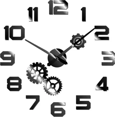 Produktbild von Miraval DIY Wanduhr Schwarz mit großen Zahlen & leisem Uhrwerk – moderne Basteluhr zum Selbstgestalten, Ø 119 mm