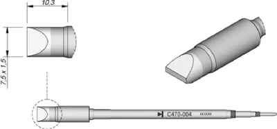 Obrázek produktu pro JBC C470004 Lötspitze Meißelform gerade Spitzen-Groesse 1.5 mm Inhalt 1 St.