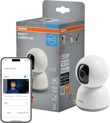 Produktbild von Osram SMART + WiFi Kamera 360° 4MP 2K QHD Überwachungskamera Weiß