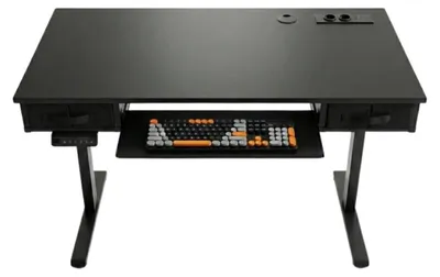 Produktbild von Höhenverstellbarer Stehschreibtisch SPEF122BB 120x60 mit Schublade und Ablage schwarz