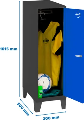 Produktbild von Simonrack Spind SIMONLOCKER DISM SINGLE anthrazit, blau 8425437120312, 1 Schließfach 30,0 x 50,0 x 101,5 cm