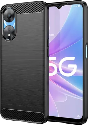 Produktbild von OPPO A58 Hülle, Carbon-Faser TPU Silikon Stoßfest Schutzhülle für OPPO A58 Schwarz