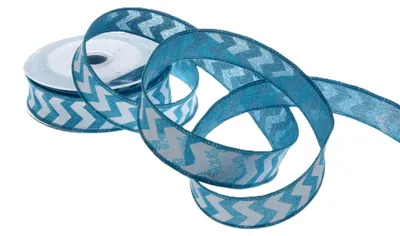 Produktbild von Dekoband "Zickzack" - Türkis - 25mm - 10m  - 93158-25-10-75