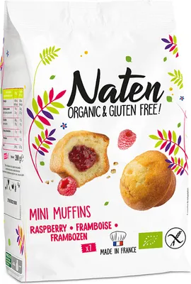 Produktbild von GLUTENFREIE -MINI-MUFFINS MIT HIMBEERFÜLLUNG 200 g – NATEN