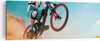 Produktbild von Bild auf Leinwand - Leinwandbild - Fahrrad Sport Helm - 140x50cm - Wand Bild - Wanddeko - Leinwanddruck - Bilder - Kunstdruck - Wanddekoration - Leinwand bilder - Wandkunst - AB140x50-4098