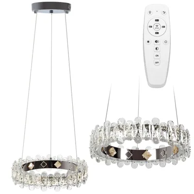 Produktbild von tooLight Pendellampe App1041-Cp Kristall Led + Fernbedienung Runden 1-Lichtquelle 44 W 39X39X10-102Cm Einstellbar