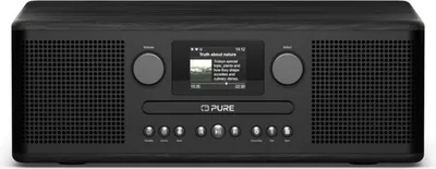 A front view of a black Pure Classic C-D6i Hi-Fi system.