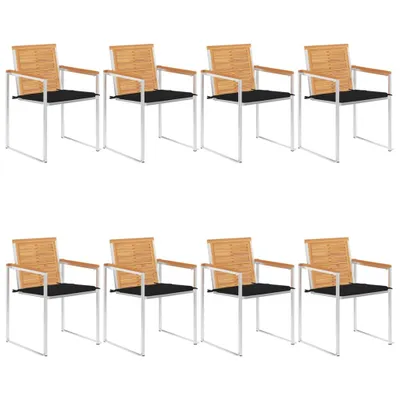 Produktbild von Gartenstühle 8 Stk. mit Kissen Massivholz Teak