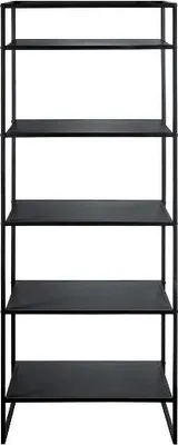Produktbild von INNA-Glas Regal Quiana aus Metall, 5 Böden, schwarz, 80x40x200cm - Industrial Rack