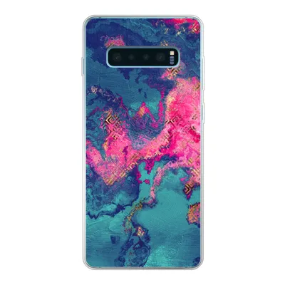 Produktbild von MuchoWow® Handyhülle Schutzhülle Hülle für Samsung Galaxy S10 Plus Marmor - Farbe - Rosa - Blau Silikon Softcase Handy Hülle - Schutzhülle