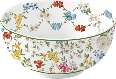 Produktbild von Dessertschale GARDEN DREAMS weiß mit bunten Blumen D. 12cm Porzellan Easy Life