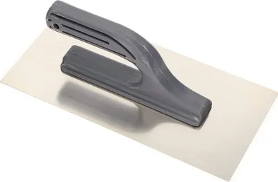 Zdjęcie produktu dla KOTARBAU® Paca do wygladzania ze stali nierdzewnej bez zebów 270 x 128 mm do ukladania plytek Paca do wygladzania ze stali nierdzewnej z plastikowym uchwytem Niezbedna do ukladania plytek