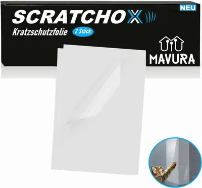 SCRATCHOX ScratchProtector Ochrana proti poškrábání Ochrana nábytku Fólie proti poškrábání Rohožka proti poškrábání Pohovka Dveře Stěna Samolepící kočka [sada 2] MAVURA
