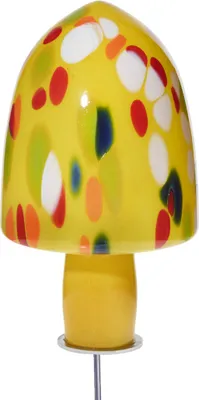 Produktbild von Glas-Hut-Pilz 25cm Gartenflair inkl. Stab gelb