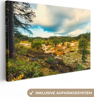Obrázok produktu pre OneMillionCanvasses® - Výtlačky na plátne - 140x90 cm, Údolie pri Schoorle v dunách, nástenná umelecká tlač, dekorácie na stenu