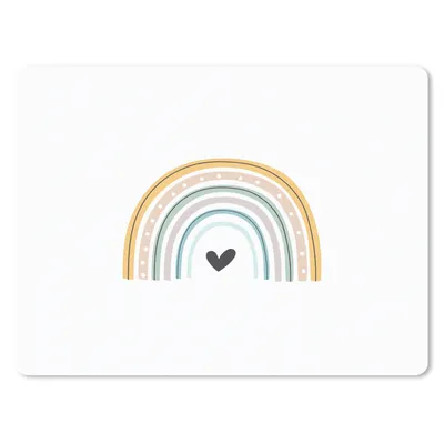 Produktbild von MuchoWow® Mauspad Mousepad Regenbogen - Herz - Tupfen - Pastell - Kinder 40x30 cm - Mousepads - Maus Mat - Pad - Mausunterlage - Anti Rutsch